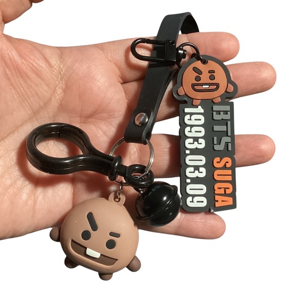 bt21 Other - BTS Suga BT21 Shooky Brown Rubber Figure Charm Wristlet Strap 1993.03.09